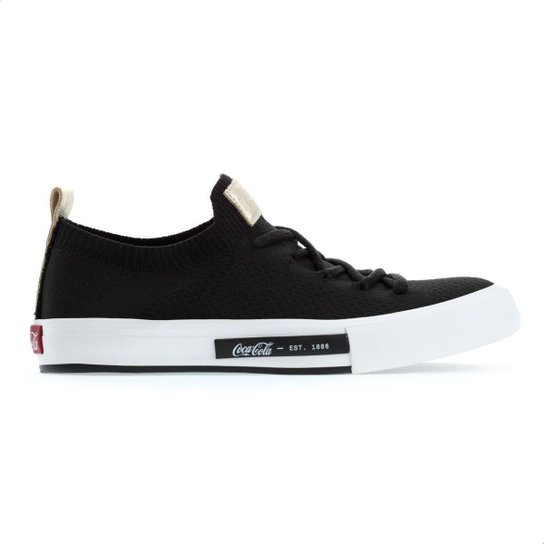 Tênis Coca Cola Daytona Sunset Knit Preto e Dourado - Feminino