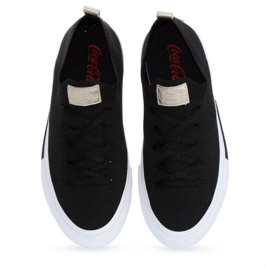Tênis Coca Cola Daytona Sunset Knit Preto e Dourado - Feminino