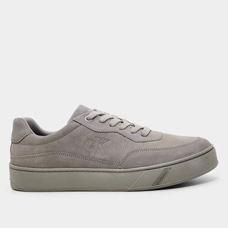 Tênis Couro Calvin Klein Palito Side Nobuck Masculino