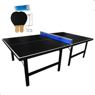 Tenis de Mesa Oficial Ping Pong 15mm Kit Rede Raquete Bola MDF Sports