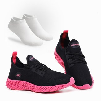 Tênis Esportivo Feminino com Meia – Perfeito para Corrida, Caminhada e Academia