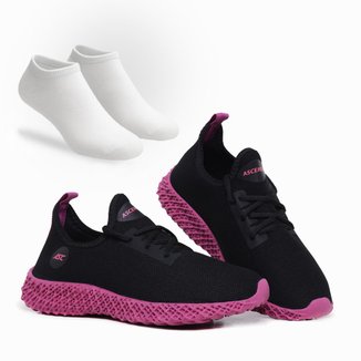 Tênis Esportivo Feminino com Meia – Perfeito para Corrida, Caminhada e Academia