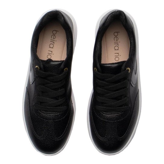 Tênis Feminino Beira Rio Casual Napa Texturizada Preto