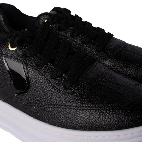 Tênis Feminino Beira Rio Casual Napa Texturizada Preto