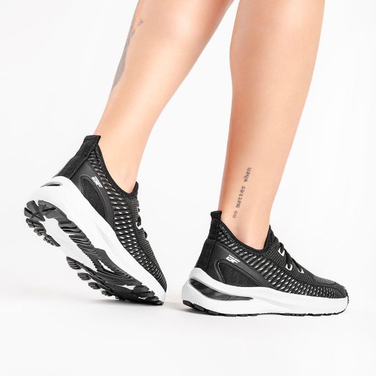 Tênis Feminino BF Shoes Elite Branco Leve e Confortável Caminhada Academia