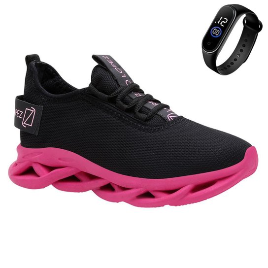 Tenis Feminino Caminhada Academia Super Leve Macio + Relógio