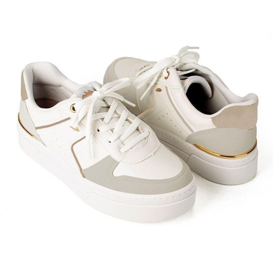 Tenis Feminino Couro Casual Brilho Flatform Dakota G7009