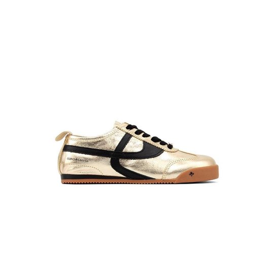 Tênis Feminino Cravo E Canela Couro Ouro