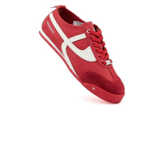 Tênis Feminino Cravo E Canela Couro Vermelho