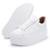 Tênis Feminino Flat Form Casual Confortável Moderno Cadarço - Branco