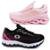 Tênis Feminino Infantil Conforto Solado Trança Kit 2 Pares - Rosa+Pink
