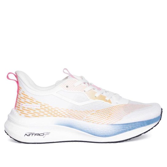 Tênis Feminino Pegada Esportivo Branco c/ Laranja