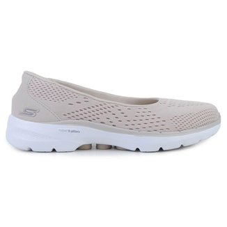 Tênis Feminino Skechers Go Walk 6 Bege Castanho - 896129BR