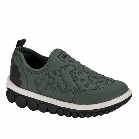 TÊNIS INFANTIL BIBI ROLLER 2.0 DINOSSAURO VERDE FOLHA PRETO