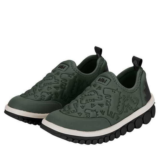 TÊNIS INFANTIL BIBI ROLLER 2.0 DINOSSAURO VERDE FOLHA PRETO