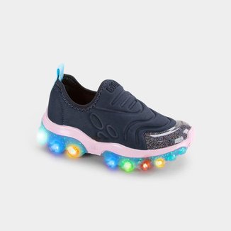 Tênis Infantil de Luz Bibi Roller Celebration 2.0 Azul Naval e Sugar