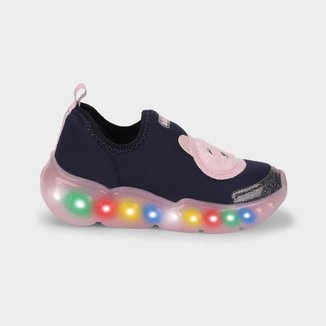 Tênis Infantil de Luz Bibi Roller Celebration 3.0 Rosa de Urso