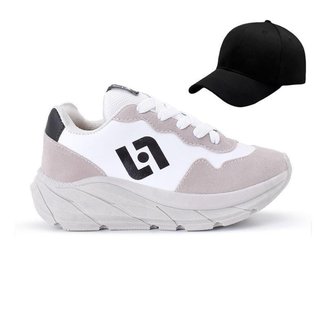 Tênis Infantil Masculino Jogger Casual Camurça + Bone