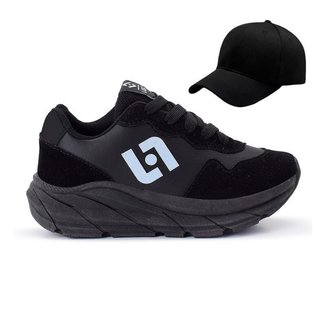 Tênis Infantil Masculino Jogger Casual Camurça + Bone