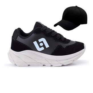 Tênis Infantil Masculino Jogger Casual Camurça + Bone