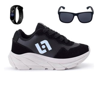 Tênis Infantil Masculino Jogger  Casual Camurça + Oculos + Relogio
