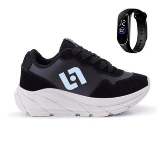 Tênis Infantil Masculino Jogger Casual Camurça + Relogio