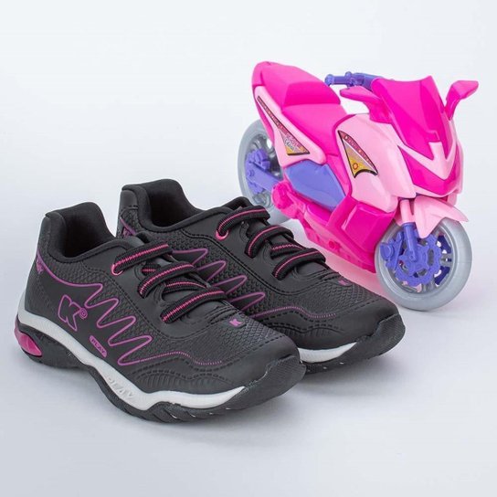 Tênis Infantil Menina Kidy Play Rosa e Lilás com
