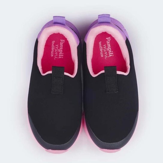 TÊNIS INFANTIL MENINA MINI SOFT PRETO ROSA
