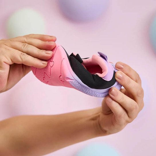 TÊNIS INFANTIL MENINA MINI SOFT PRETO ROSA