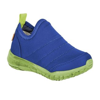 Tênis Infantil Menino LED Flex Light Azul Royal Amarelo Neon Kidy 020-0175