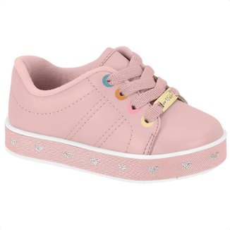 Tênis Infantil Molekinha Casual Turim Corações Rosa