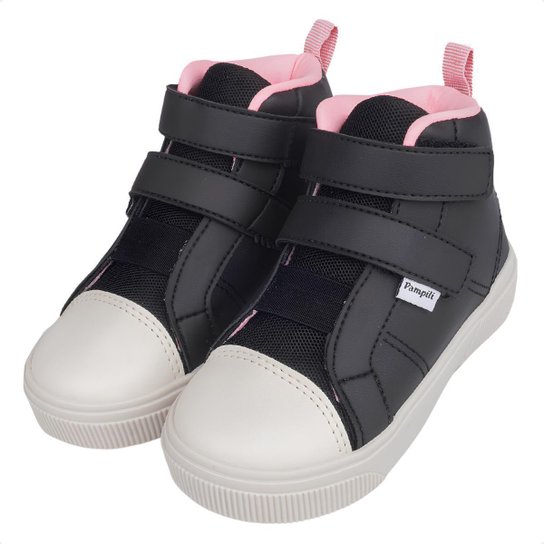 Tênis Infantil Pampili Yumi Cano Médio Tiras Auto Colantes Estiloso Confortável