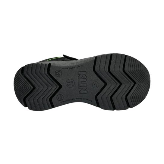 Tênis Klin Infantil New Sport 480065 Preto/Grafite/Verde