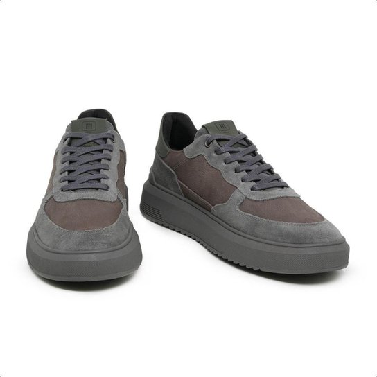 Tênis Malbork Cinza e Marrom com Solado de Borracha 14530CZ
