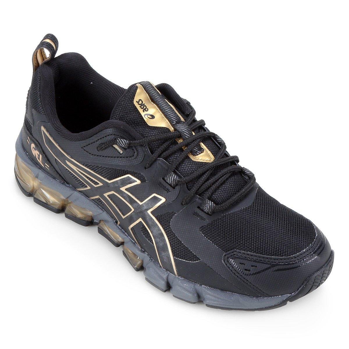 Quantum 180 Tenis Asics Preto E Dourado Tênis Asics Gel Quantum