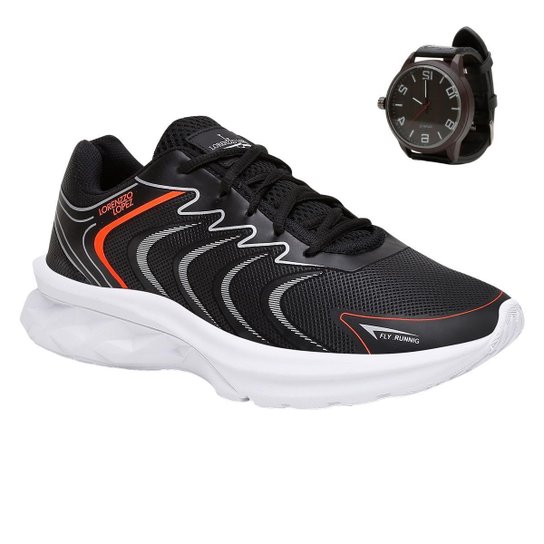 Tênis Masculino Esportivo Moderno Leve Conforto Gmm Shoes + Relógio