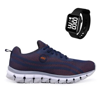 Tênis Masculino Leve para Corrida e Caminhada + Relógio Quadrado - Conforto e Performance.