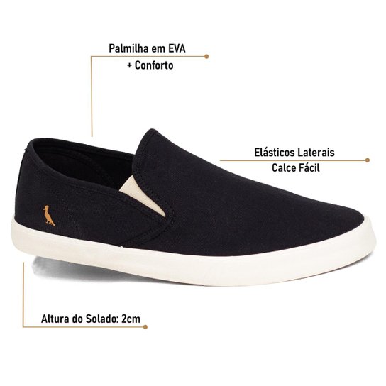 Tênis Masculino Slip On Reserva Go Casual Slip Bora Elástico Confortável 751070005