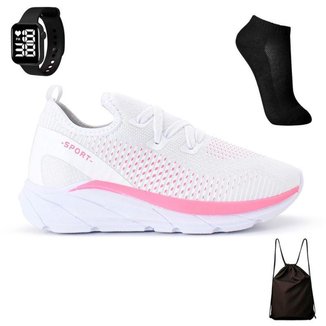 Tenis Meia Feminino Esportivo Treino Academia Light Sport + Meia