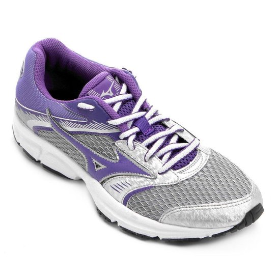 Tênis Mizuno Strike N Feminino - Prata+Roxo