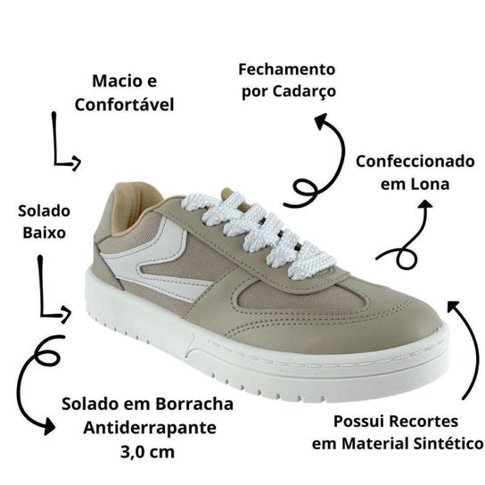 Tênis Moleca Feminino Cadarço Casual Conforto 5791113