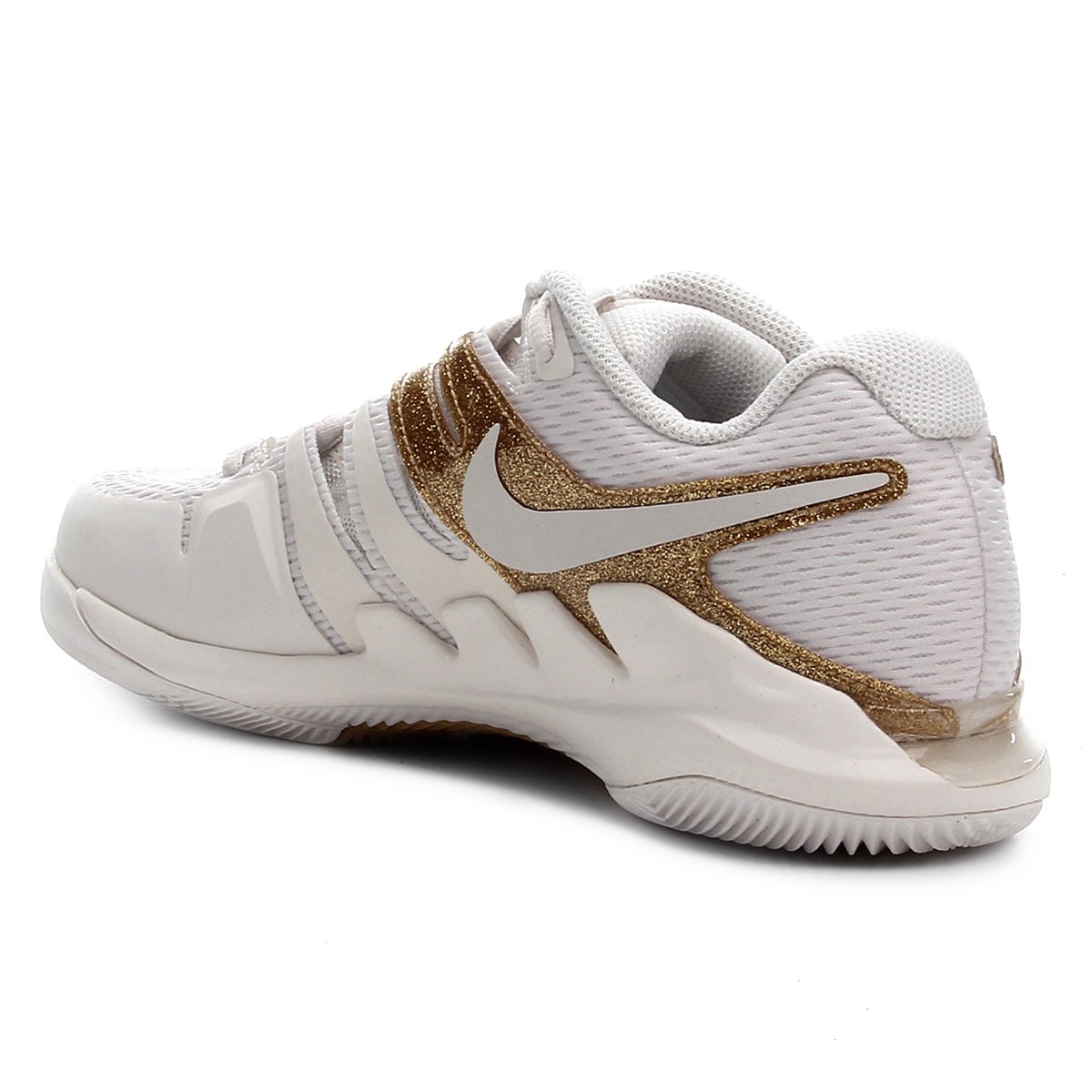 tenis nike branco com dourado