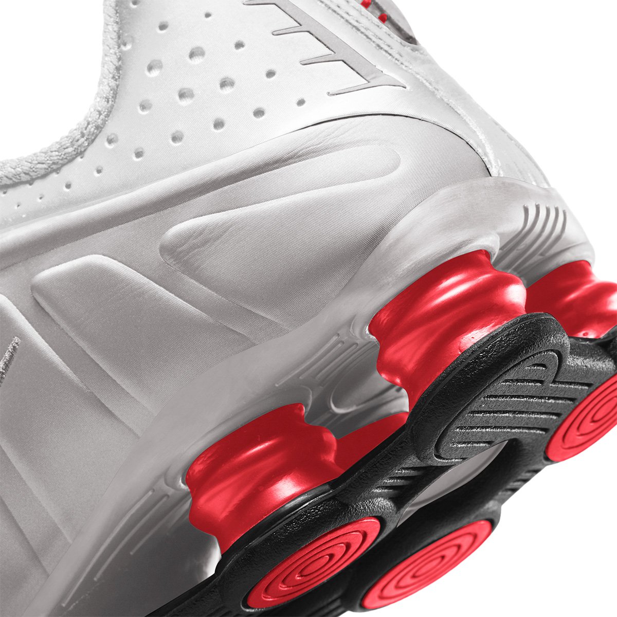 tenis nike shox branco e prata