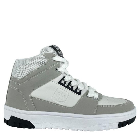 Tênis Ollie Masculino Cano Alto Branco Cinza