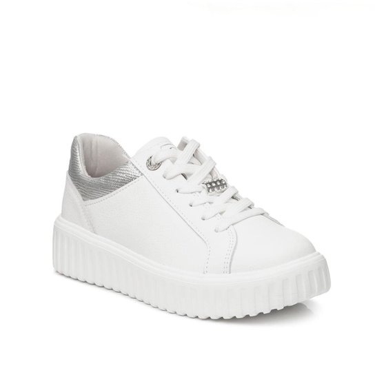 Tênis Pegada Feminino em Couro Branco 212103-01