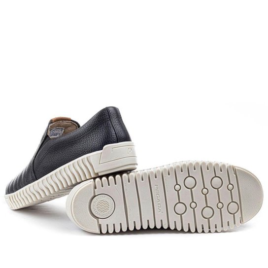 Tênis Pegada Slip On Pespontos Couro