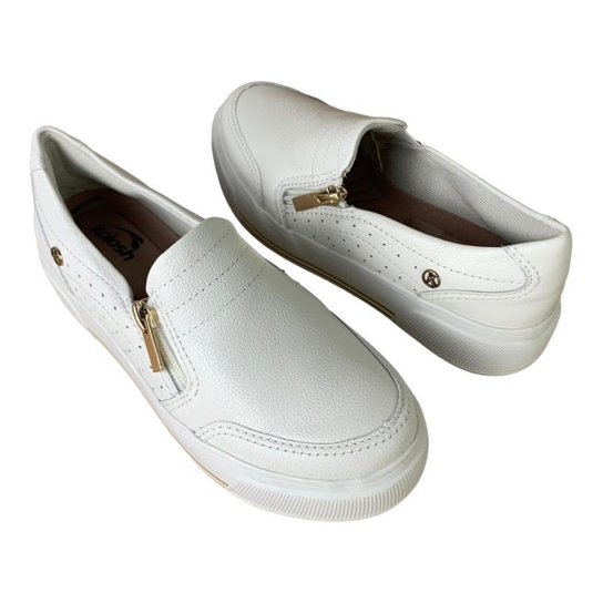 Tenis Plataforma Feminino Casual Kolosh em Couro Calce Facil