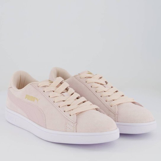 Suede Tênis Puma Smash V2 Puma Shoes Puma Suede Rosa Claro Tênis