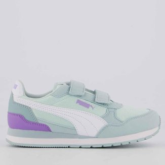Tênis Puma ST Runner V4 Mesh V PS Infantil Verde e