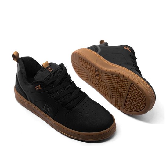 Tênis Qix Smash Preto Marrom Casual Skate Qx2102